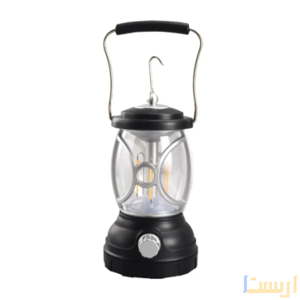 كشاف إنارة طوارئ RETRO CAMP LIGHT كلاسيكي بمنفذ شحن USB وباور بانك - 10 وات - 750 لومن - أسود