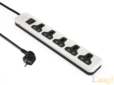 مشترك كهربائي 5 عيون من اي لوك ILOCK STRIP 5 UNIVERSAL مع كابل 3 متر وموصلات نحاسية عالية الجودة