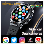 ⁦ساعة H10 4G ذكية سوداء - 16 جيجا، رام 2 جيجا، كاميرا مزدوجة، GPS، بلوتوث 5.2، بطارية 1340mAh⁩ - الصورة ⁦6⁩