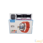 ⁦ساعة Modio ST11 4G ذكية - اتصال 4G، رام 4 جيجا، 64 جيجا،  سوار سيليكون، أسود/برتقالي مكالمات، اشعارات، متوافقة مع اندرويد و ايفون⁩ - الصورة ⁦4⁩