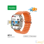 ⁦ساعة Modio ST11 4G ذكية - اتصال 4G، رام 4 جيجا، 64 جيجا،  سوار سيليكون، أسود/برتقالي مكالمات، اشعارات، متوافقة مع اندرويد و ايفون⁩ - الصورة ⁦2⁩